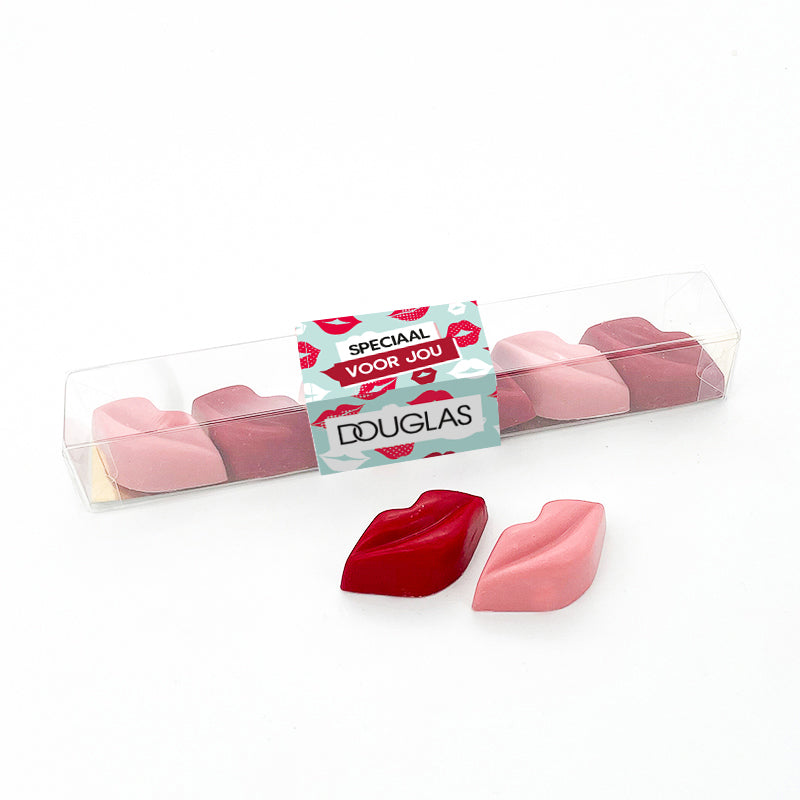 Chocolade 6 kusjes/hartjes personaliseren (85 gram)
