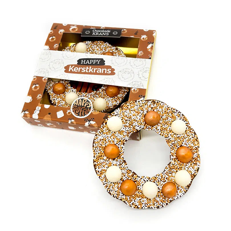 Chocoladetablet Gouden Kerstkrans (150 gram)