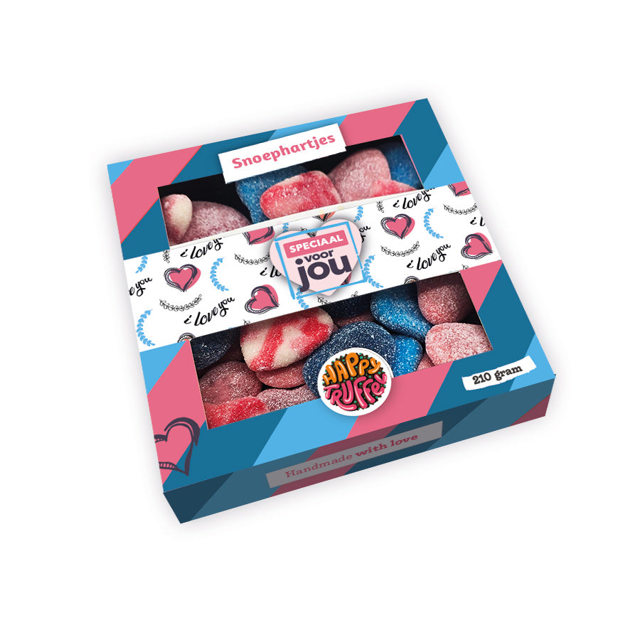 Snoeppakket “Speciaal voor jou” mix hartjes snoep (210 gram) personaliseren