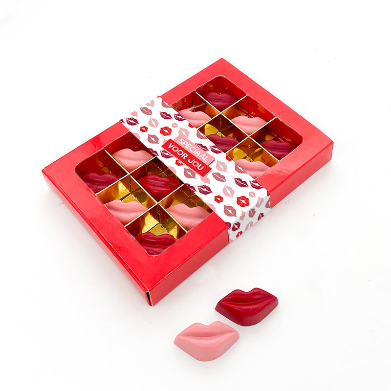 Chocolade 15 kusjes/hartjes personaliseren (225 gram)