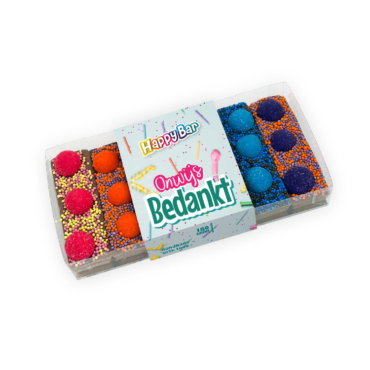 Chocoladereep - HappyBar Proeverij "Onwijs Bedankt” (200 gram)