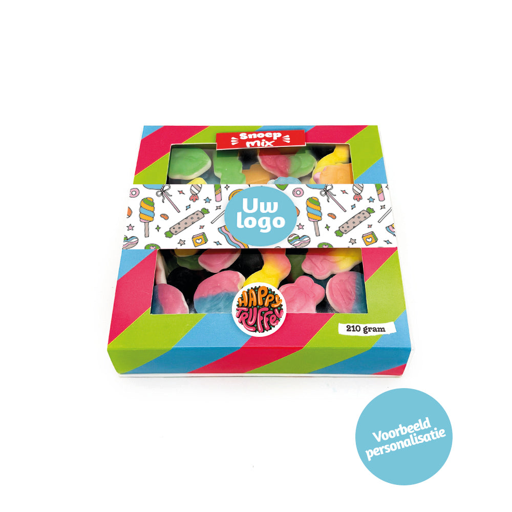 Snoeppakket “Een zoete groet” mixsnoep (210 gram) personaliseren