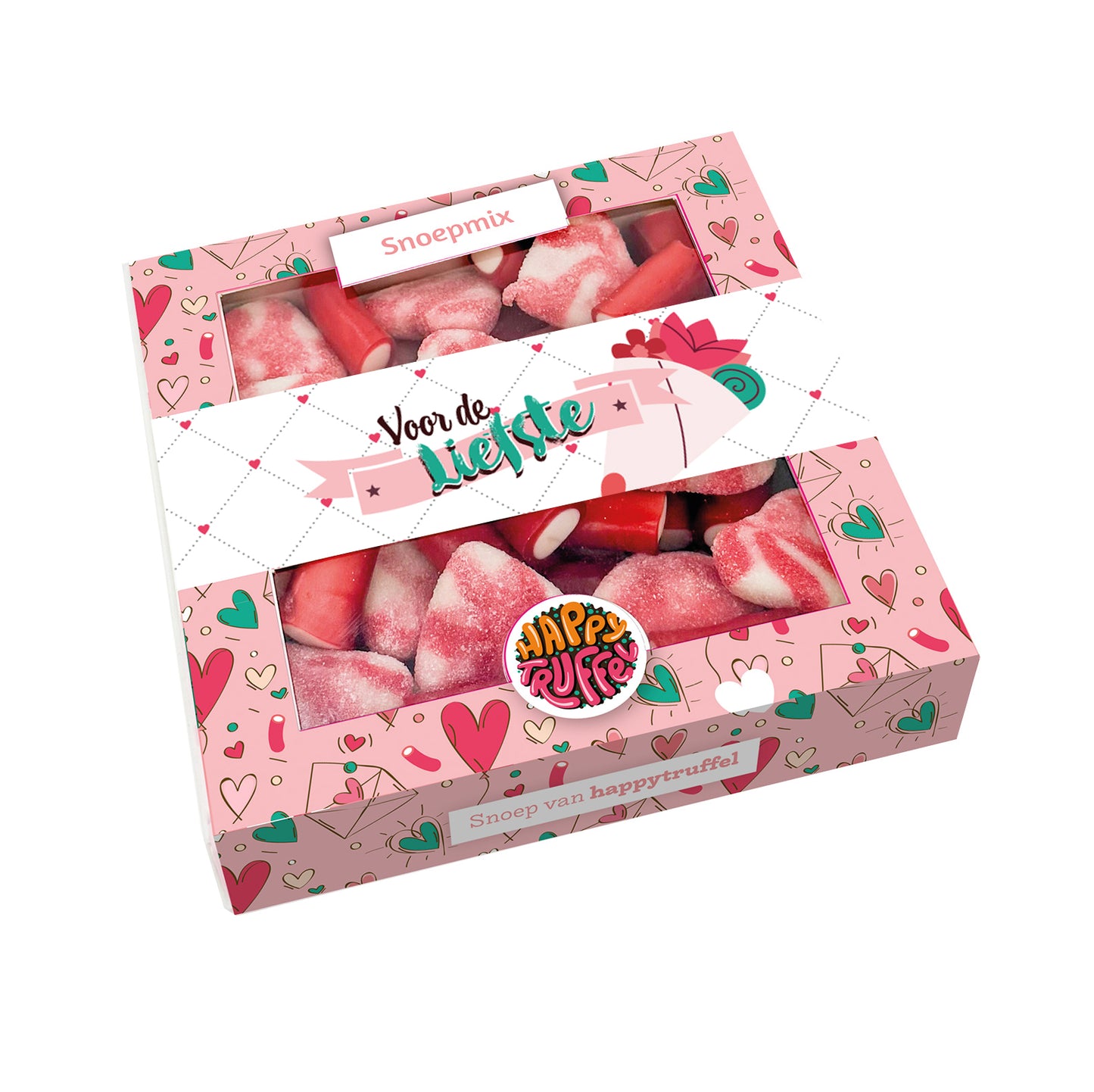 Snoeppakket “Voor de liefste” 210 gram personaliseren