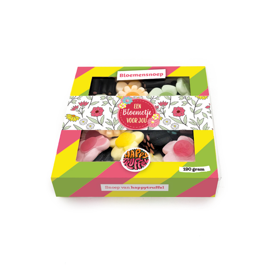 Snoeppakket “Een bloemetje voor jou” Bloemen snoep (210 gram)