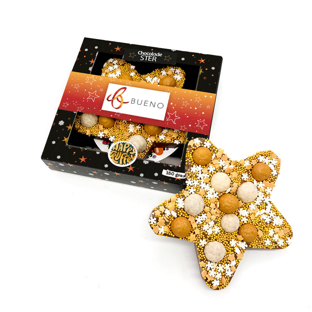 Chocoladetablet Gouden ster personaliseren (150 gram)