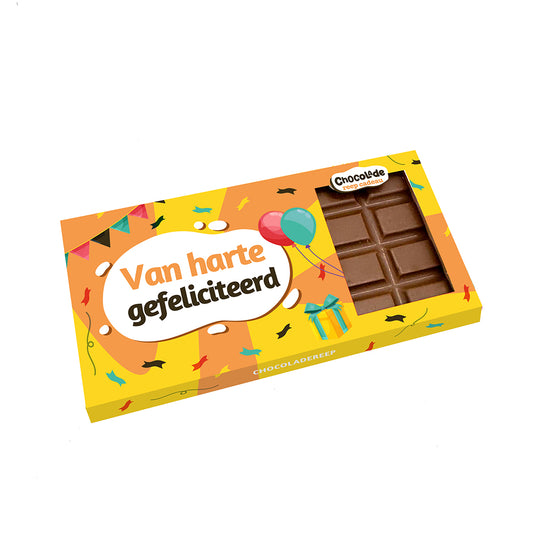Chocoladereep "Van Harte Gefeliciteerd" (110 gram)