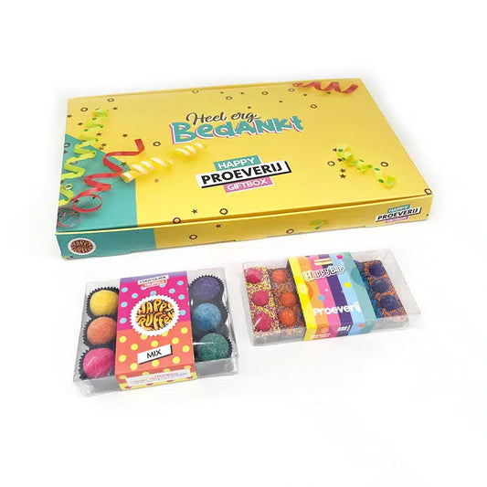 Chocolade giftbox - Heel erg bedankt - Chocoladetruffel / Chocoladereep mix