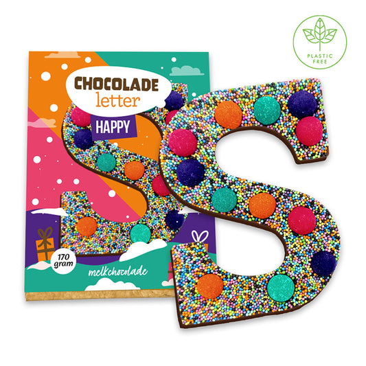 Happy chocoladeletter (170 gram) [Plasticvrij]