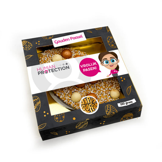 Chocoladetablet Gouden Paasei personaliseren (150 gram)