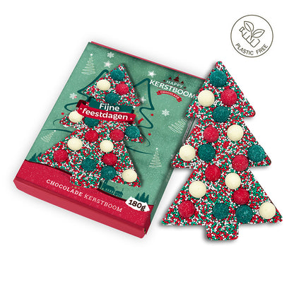 Chocolade kerstboom (190 gram) personaliseren [Plasticvrij]
