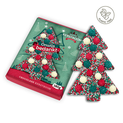 Chocolade kerstboom (190 gram) personaliseren [Plasticvrij]