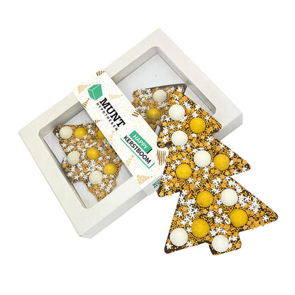 Chocoladetablet Kerstboom Goud personaliseren (190 gram)