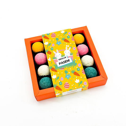 Chocoladetruffels - Paaseditie - Vrolijk Pasen (16 truffels) 250 gram