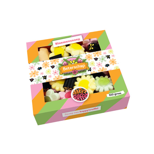 Snoeppakket “Beterschap” Bloemen snoep (210 gram)