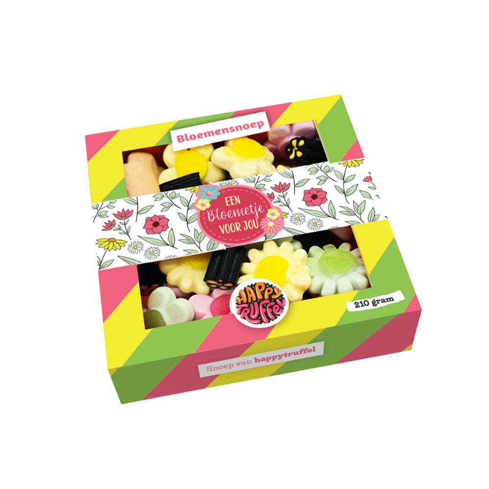 Snoeppakket “Een bloemetje voor jou” Bloemen snoep (210 gram)