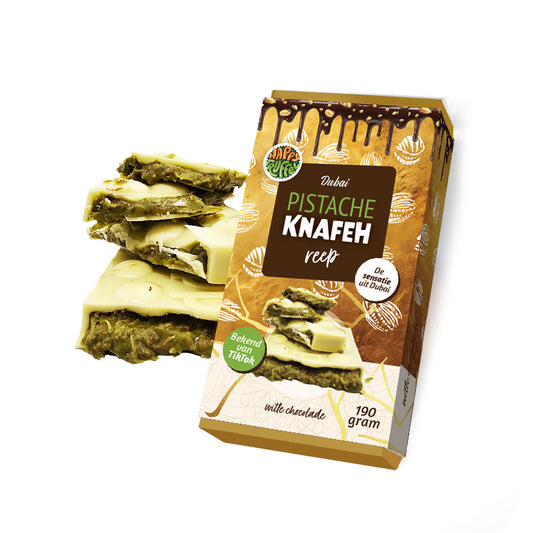 Dubai Pistache Knafeh chocoladereep (witte chocolade) 190 gram