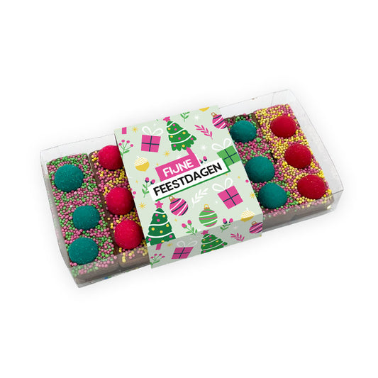 Chocoladereepjes "Fijne Feestdagen" proeverij (200 gram)