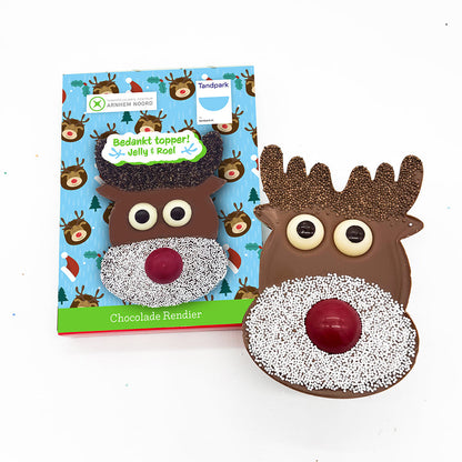 Chocolade Rendier "Merry Christmoose" personaliseren (200 gram)