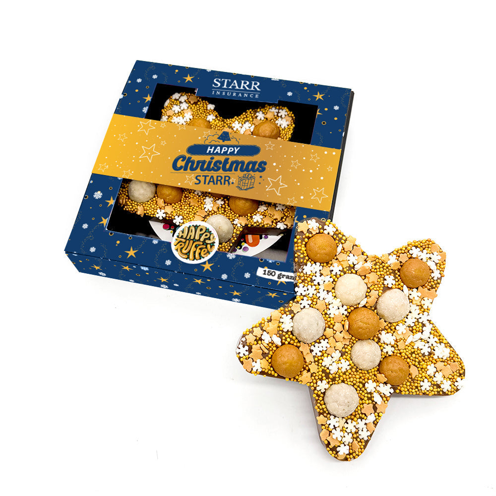 Chocoladetablet Gouden ster personaliseren (150 gram)