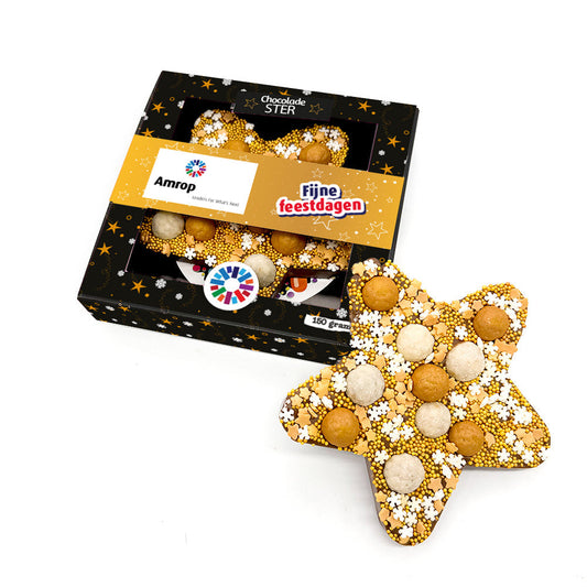 Chocoladetablet Gouden ster personaliseren (150 gram)