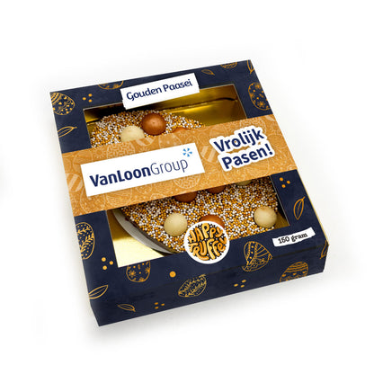 Chocoladetablet Gouden Paasei personaliseren (150 gram)