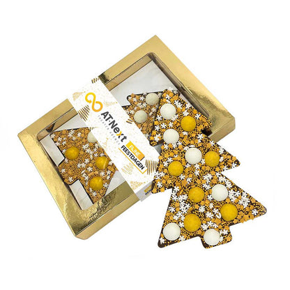 Chocoladetablet Kerstboom Goud personaliseren (190 gram)